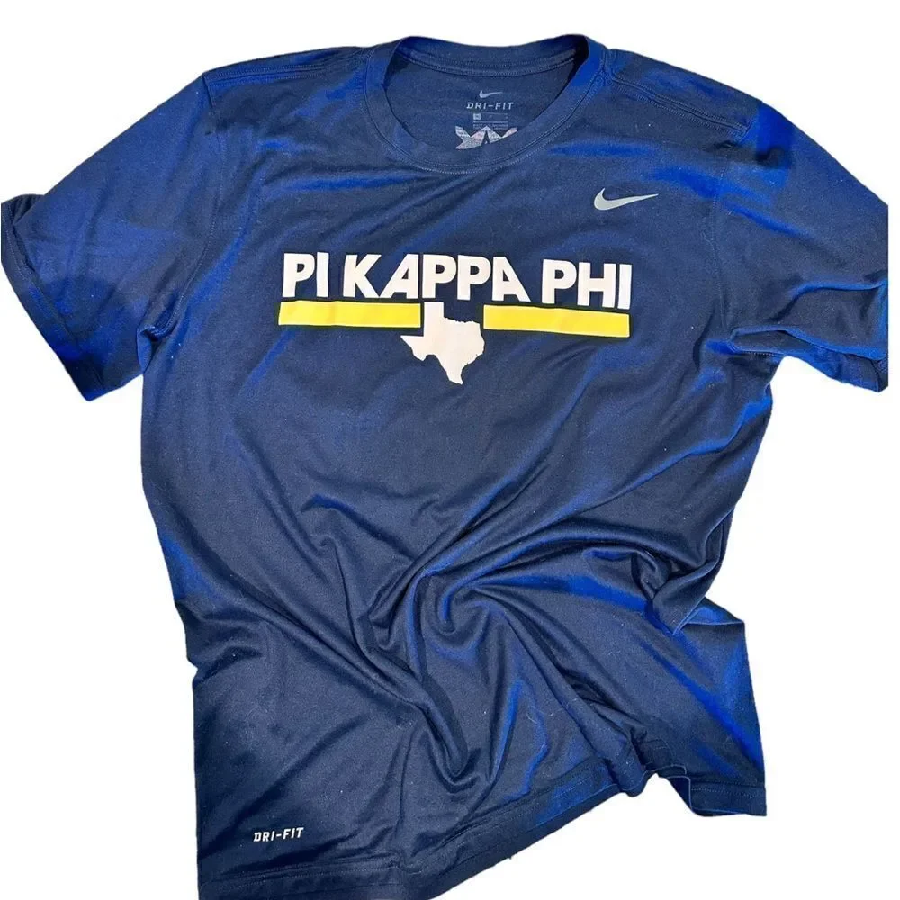 EUC - Nike Women’s Ladies Pi Kappa Phi Blue Short Sleeve Shirt Top - Size Large